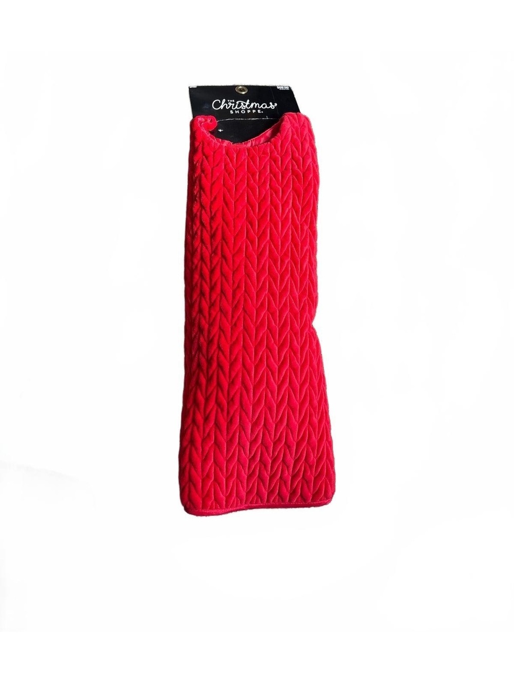 The Christmas Shoppe Tree Skirt 48 Inch Red Velour Quilted Chevron Holiday NWT